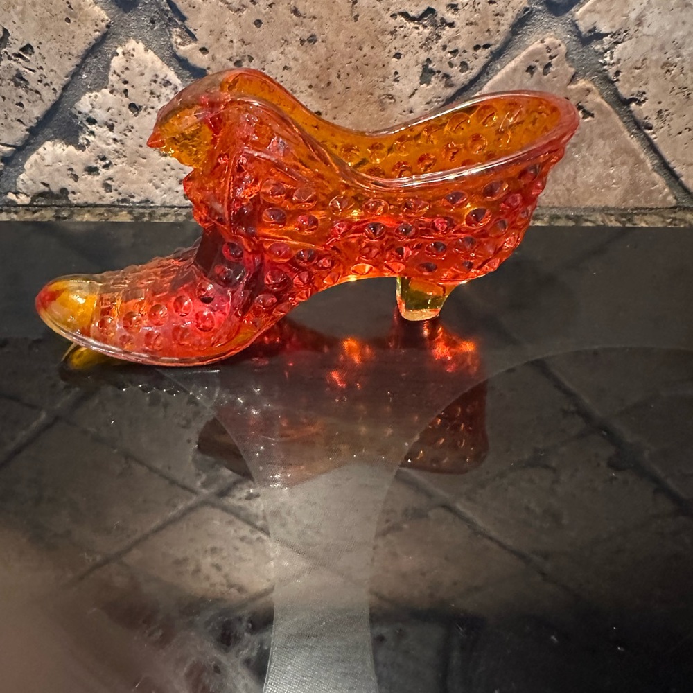 Fenton Hobnail glass slipper antique vintage - Picture 6 of 6